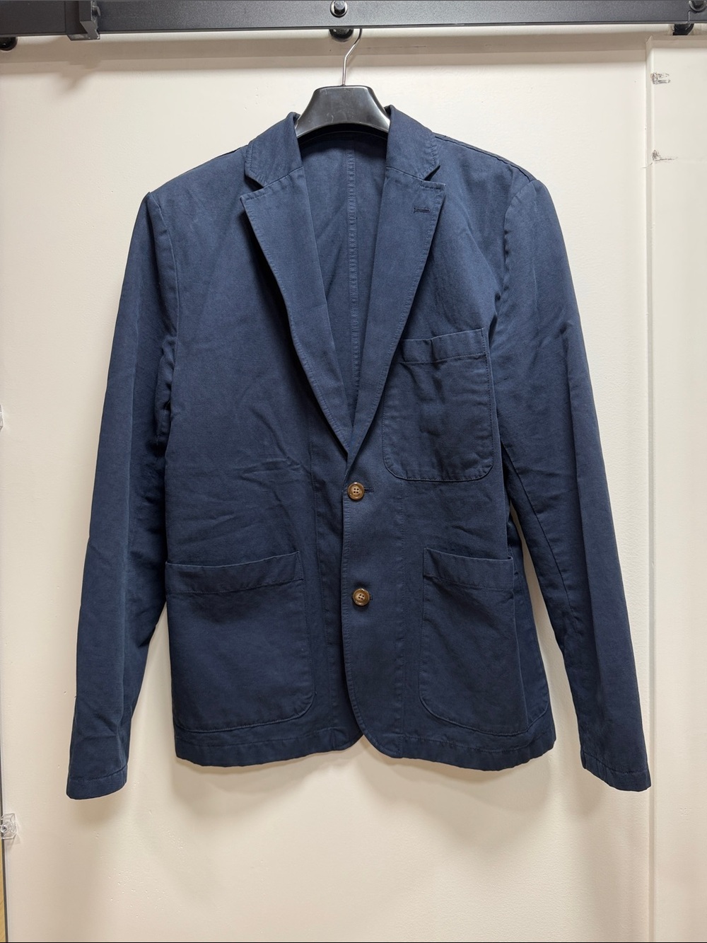 J. Crew Navy Blue Cotton Blazer